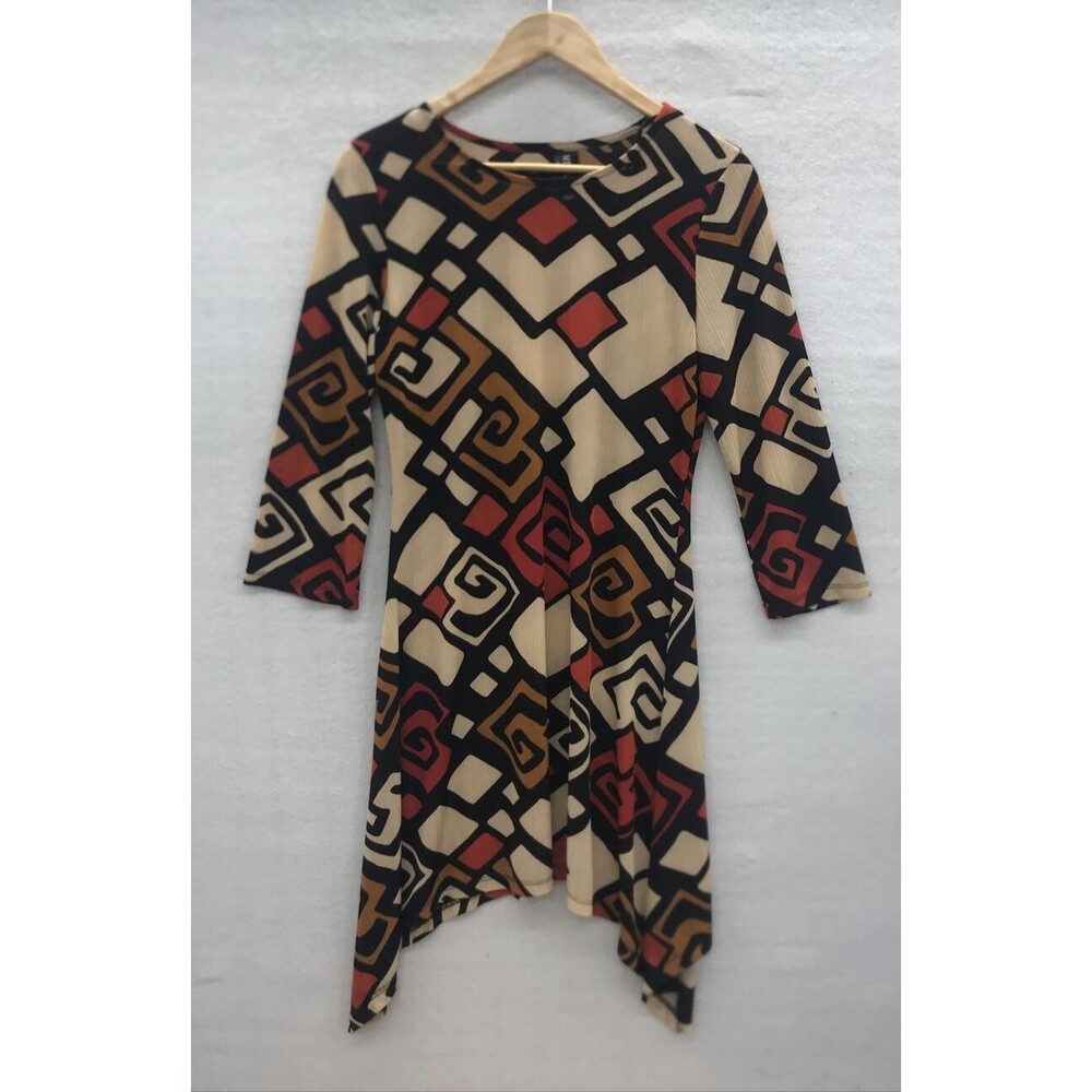 MT Collection Women's Dress Size Large Short Geometric Ethnic Pattern